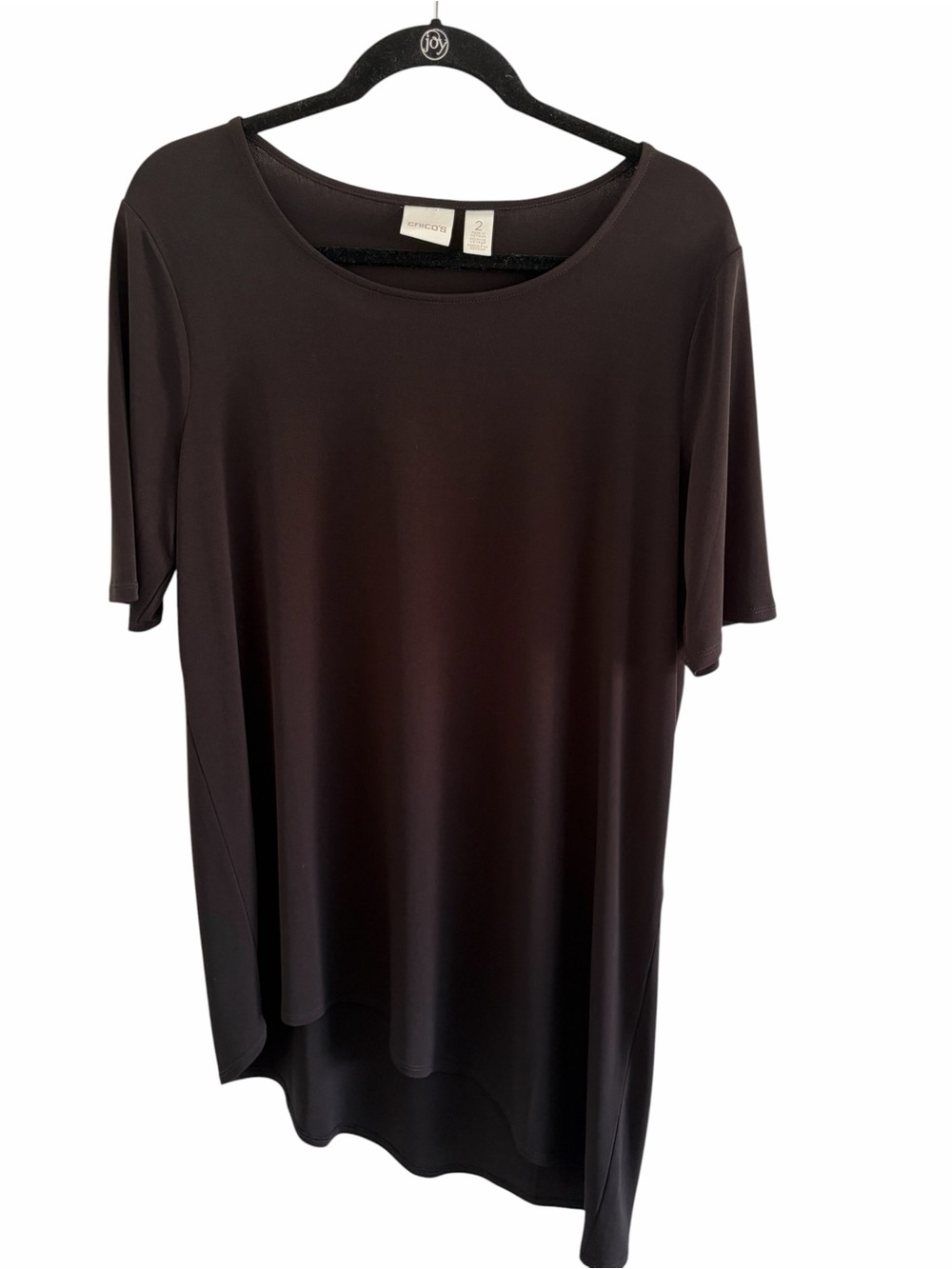 Chicos Black Scoop-Neck asymmetrical hem tunic top